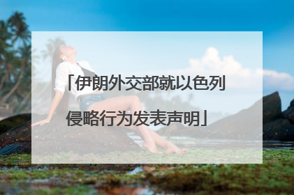 伊朗外交部就以色列侵略行为发表声明