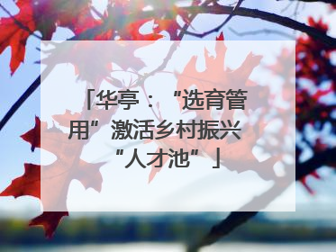 华亭：“选育管用”激活乡村振兴“人才池”