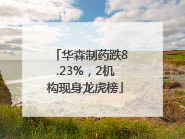 华森制药跌8.23%，2机构现身龙虎榜