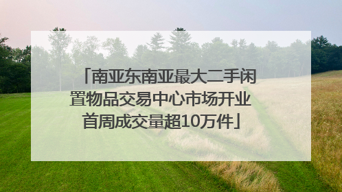 南亚东南亚最大二手闲置物品交易中心市场开业首周成交量超10万件