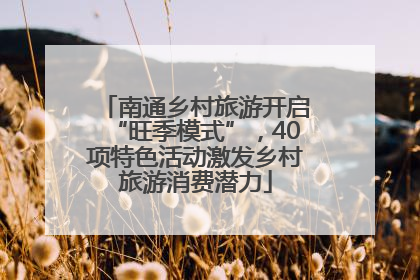 南通乡村旅游开启“旺季模式”，40项特色活动激发乡村旅游消费潜力