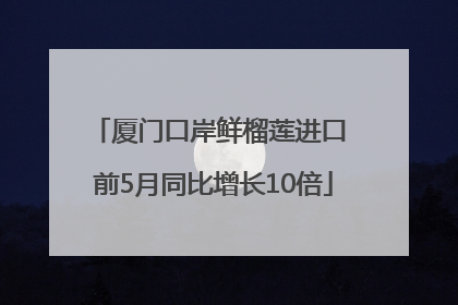 厦门口岸鲜榴莲进口 前5月同比增长10倍