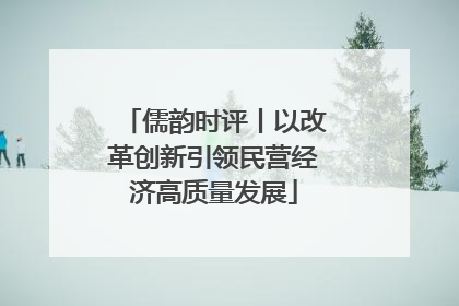儒韵时评丨以改革创新引领民营经济高质量发展