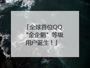 全球首位QQ“金企鹅”等级用户诞生！