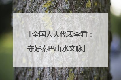 全国人大代表李君：守好秦巴山水文脉