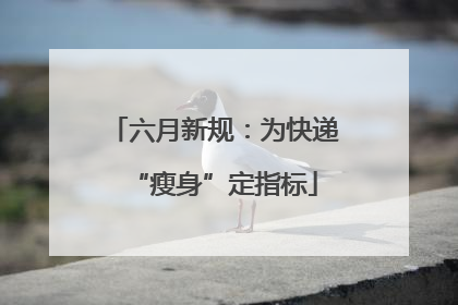六月新规：为快递“瘦身”定指标