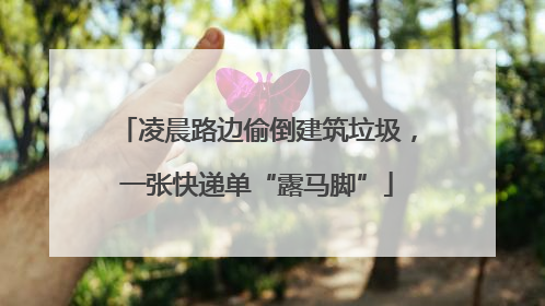 凌晨路边偷倒建筑垃圾，一张快递单“露马脚”