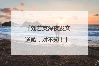 刘若英深夜发文道歉：对不起！