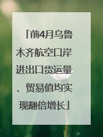 前4月乌鲁木齐航空口岸进出口货运量、贸易值均实现翻倍增长