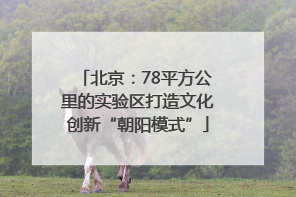 北京：78平方公里的实验区打造文化创新“朝阳模式”