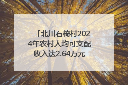 北川石椅村2024年农村人均可支配收入达2.64万元｜新闻发布最前线