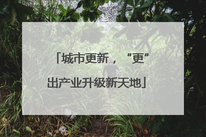 城市更新，“更”出产业升级新天地