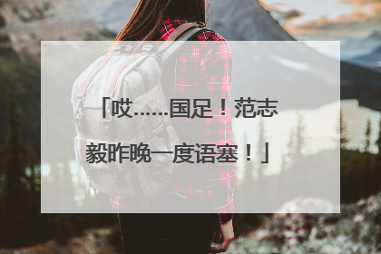 哎……国足！范志毅昨晚一度语塞！