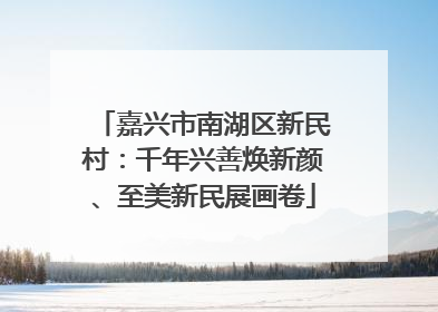 嘉兴市南湖区新民村：千年兴善焕新颜、至美新民展画卷