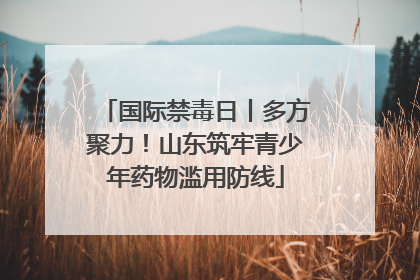 国际禁毒日丨多方聚力！山东筑牢青少年药物滥用防线