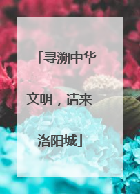 寻溯中华文明，请来洛阳城