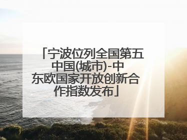 宁波位列全国第五 中国(城市)-中东欧国家开放创新合作指数发布