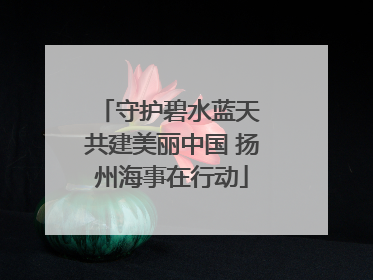 守护碧水蓝天 共建美丽中国 扬州海事在行动