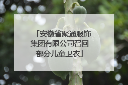 安徽省聚通服饰集团有限公司召回部分儿童卫衣