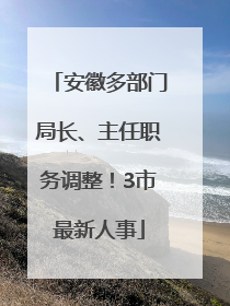 安徽多部门局长、主任职务调整！3市最新人事
