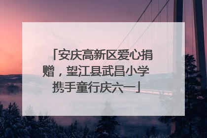 安庆高新区爱心捐赠，望江县武昌小学携手童行庆六一