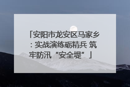 安阳市龙安区马家乡：实战演练砺精兵 筑牢防汛“安全堤”