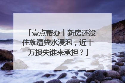 壹点帮办丨新房还没住就遭粪水浸泡，近十万损失谁来承担？