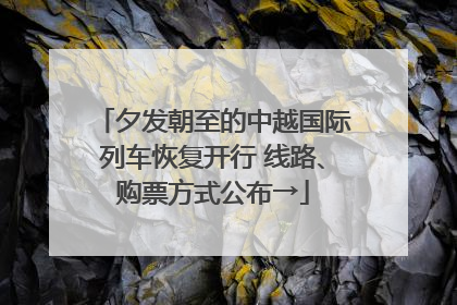 夕发朝至的中越国际列车恢复开行 线路、购票方式公布→