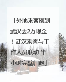 外地乘客刚到武汉丢2万现金！武汉乘客与工作人员联动 半小时完璧归赵