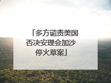 多方谴责美国否决安理会加沙停火草案