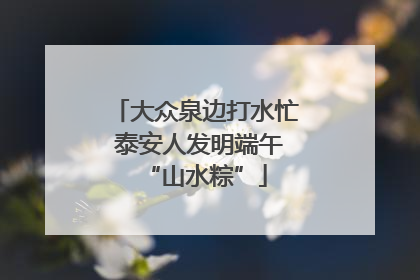 大众泉边打水忙 泰安人发明端午“山水粽”