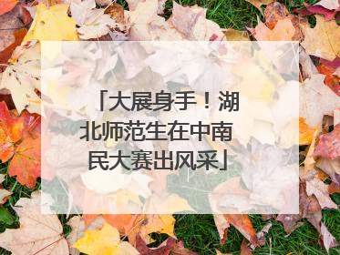 大展身手！湖北师范生在中南民大赛出风采