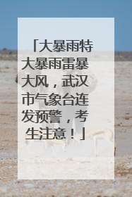 大暴雨特大暴雨雷暴大风，武汉市气象台连发预警，考生注意！