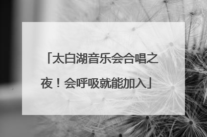 太白湖音乐会合唱之夜！会呼吸就能加入