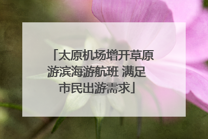 太原机场增开草原游滨海游航班 满足市民出游需求