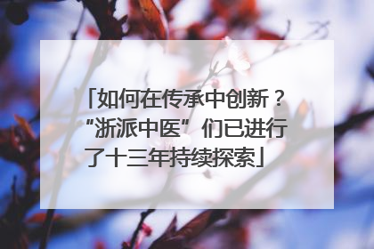 如何在传承中创新？“浙派中医”们已进行了十三年持续探索