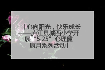 心向阳光，快乐成长——庐江县城西小学开展“5·25”心理健康月系列活动