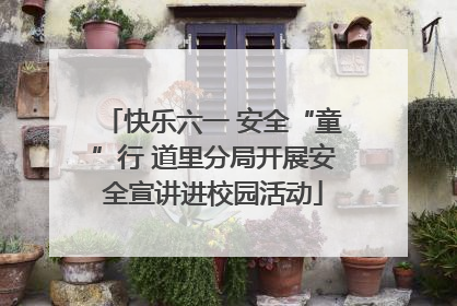 快乐六一 安全“童”行 道里分局开展安全宣讲进校园活动