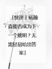 快评丨杨瀚森能否成为下一个姚明？无需轻易给出答案