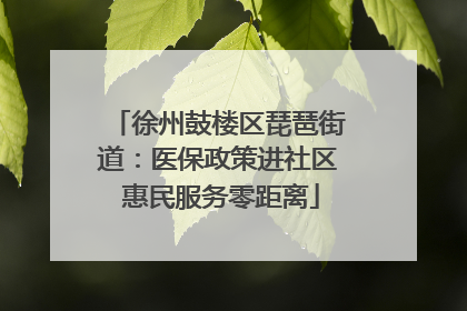 徐州鼓楼区琵琶街道：医保政策进社区 惠民服务零距离