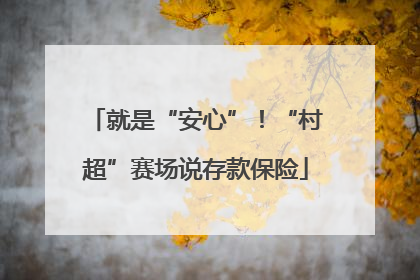 就是“安心”！“村超”赛场说存款保险