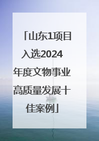 山东1项目入选2024年度文物事业高质量发展十佳案例