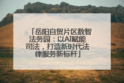 岳阳自贸片区数智法务园：以AI赋能司法，打造新时代法律服务新标杆
