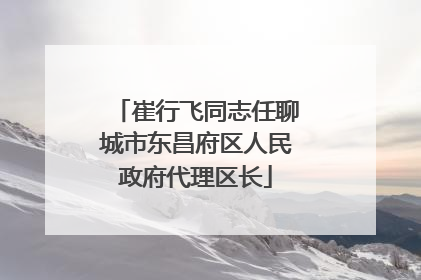 崔行飞同志任聊城市东昌府区人民政府代理区长