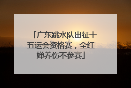广东跳水队出征十五运会资格赛，全红婵养伤不参赛