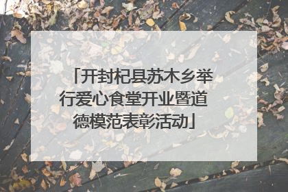 开封杞县苏木乡举行爱心食堂开业暨道德模范表彰活动