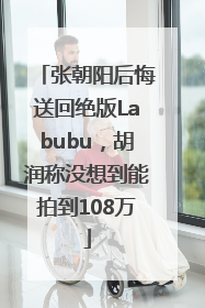 张朝阳后悔送回绝版Labubu，胡润称没想到能拍到108万