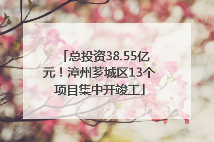 总投资38.55亿元！漳州芗城区13个项目集中开竣工