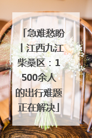 急难愁盼丨江西九江柴桑区：1500余人的出行难题正在解决