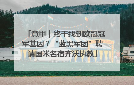 意甲｜终于找到欧冠冠军基因？“蓝黑军团”聘请国米名宿齐沃执教